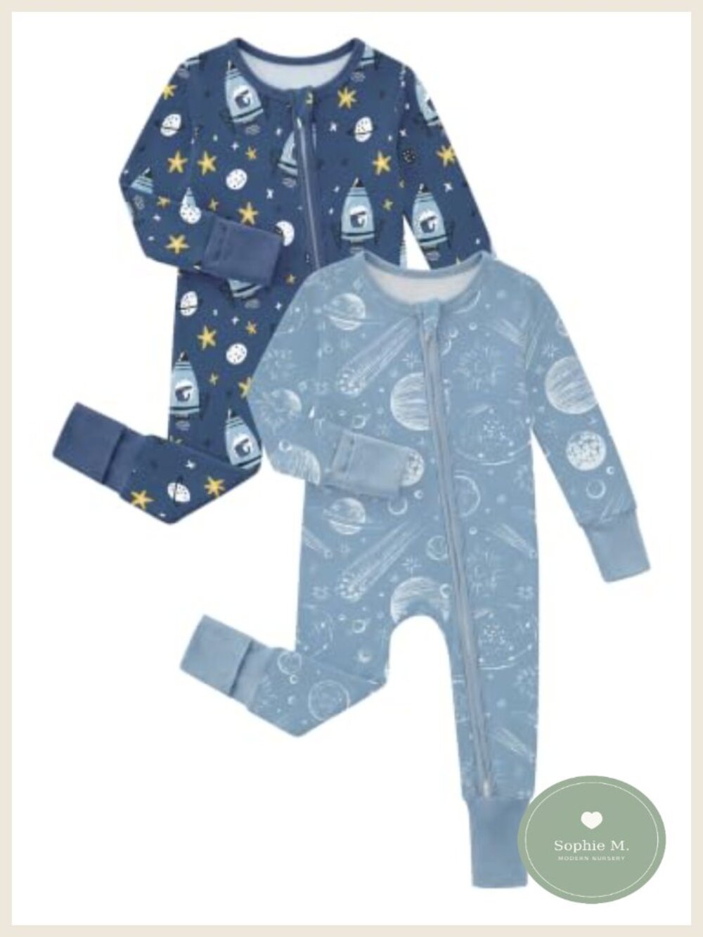 Viscose Bamboo Baby Sleepers 2-Way Zipper Pajamas Convertible Mittens